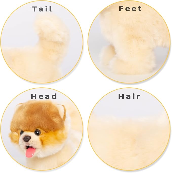 CU-MATE Electronic Walking Dog Toy, Interactive Plush Pomeranian Puppy, Realistic Interactive Pet Toy Dog, Walking, Barking, Wagging Tail & Talking, Present Gifts for 3+ Year