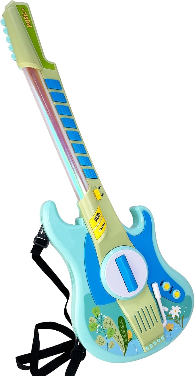 Sealive Kids Electric Guitar Toy for Toddlers 3-5, 23 Inch Childrens Guitar | with Strap for Play Guitar, Pretend Concerts, Stage Performance, with Strumming Bar, Tremolo Bar, Light Up Music, Blue