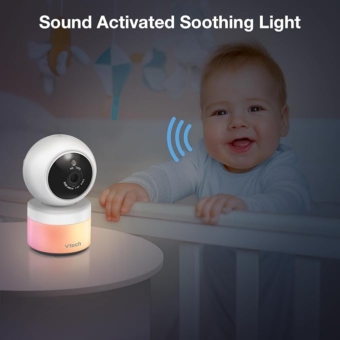 VTech Video Baby Monitor VM5263, 5" HD LCD, Pan-Tilt-Zoom, White