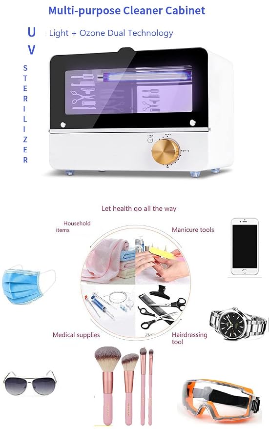 6L Nail Tool Sterilizers UV Cabinet 360 Range Timing cleaner For Towel Mobile Phones Nails Art Tool Equipment Haircuts Salons Mobile Phones Personal Care Products Used at Home