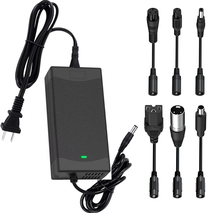54.6V 2A Electric Charger (7 Plugs) Universal for 48V Battery Device - Compatible with Rad Power, Lectric XP 2.0/3.0, Gotrax/Hiboy 48V, Ecotric City/Beach, Jasion eb7, Evercross H5/H7 etc.
