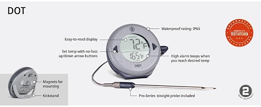 ThermoWorks DOT — Chefs’ Favorite Simple Alarm Thermometer - Nautical Blue