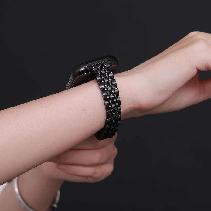 Slim Metal Band Compatible with Apple Watch Bands for Women, Series 11/10/9/8/7/6/5/4/3/2/1/SE, 46/42mm (S11/10), 45/44/42mm, 41/40/38mm Stainless Steel Bracelet