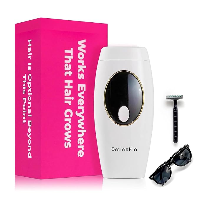 5minskin Hair Laser Removal Handset 2.0 IPL - Hair Removal Device for Women and Men, Facial and Body Hair Remover At Home, Light Based Hair Removal, 999,999 Flashes Safe & Painless Machine