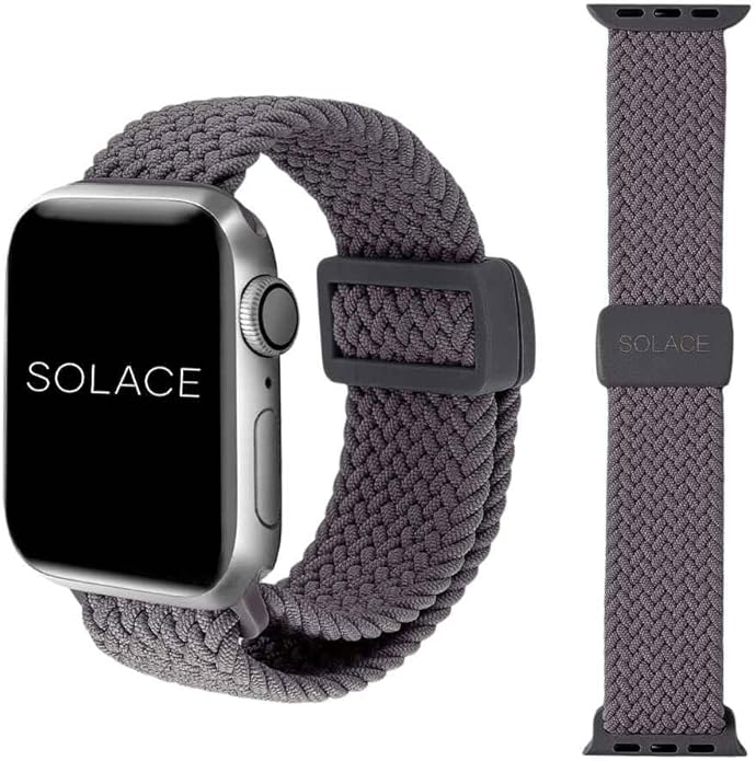 Solace Bands Imperium Adapt Wide Adjustable Nylon Braided Watch Band - Compatible with All Apple Watches - Solace Apple Watch Bands for Women & Men - Smart Watches Band Series 11-1, Ultra, SE
