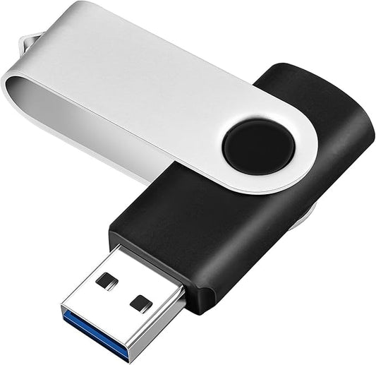 128GB Flash Drive USB 3.0 High Speed Storage Thumb Drives Memory Stick with LED Indicator, Swivel Metal Photo Stick Pendrive Jump Drives Memoria USB Drive Zip Data Storage School Office Supplies