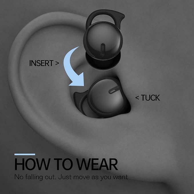 Invisible Sleep Headphones,Sleep Earbuds for Side Sleepers,Small Comfortable Fit Noise Blocking Sleep Earbuds,Bluetooth 5.3 Wireless Earphones, in-Ear Ear Buds for Sleeping (Black)