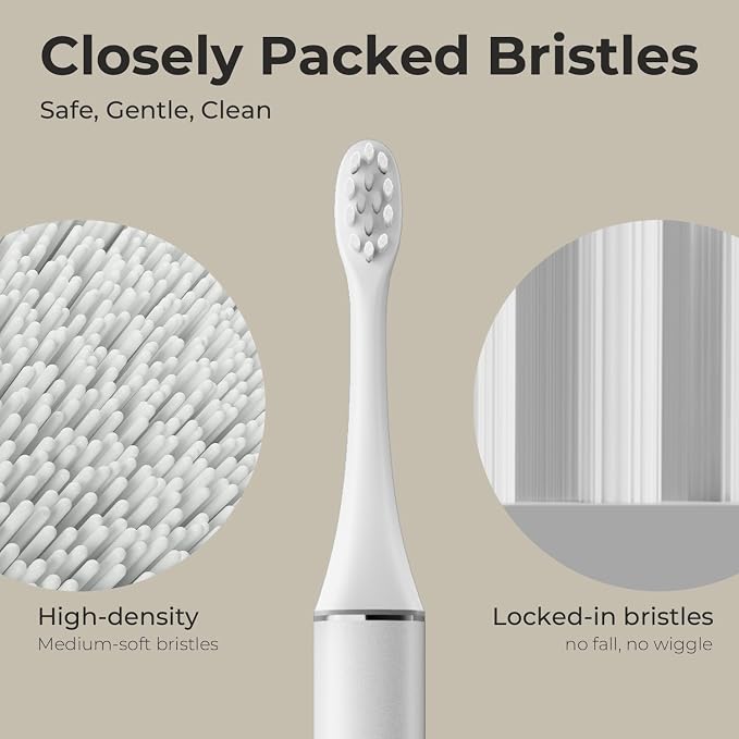 Oday Electric Toothbrush Heads, Long-Lasting Replacement Brush Heads, Compatible Only with Sonic Electric Toothbrush White - Pack of 3