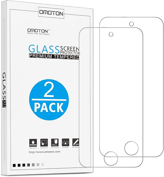 OMOTON Tempered Glass Screen Protector for New iPod Touch (7th / 6th / 5th Gen, 2015 / 2019 Released), 2 Pack