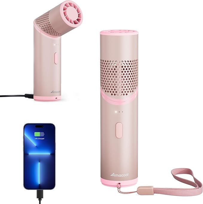 AMACOOL Portable Handheld Turbo Fan with Rotatable Head, Gifts for Mother Mom Wife Her Girl, Metal Tube Body with 14000RPM, Mini Yet Powerful Pocket Fan for Women Makeup Beach Travel Essentials 2026