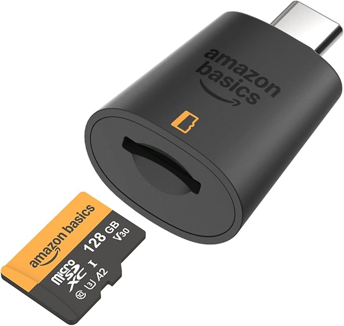 Amazon Basics 128GB microSDXC Memory Card with Adapter for Smartphones, Drones, Cameras, Full HD, Read Speed Up to 200MB/s, 2-Pack