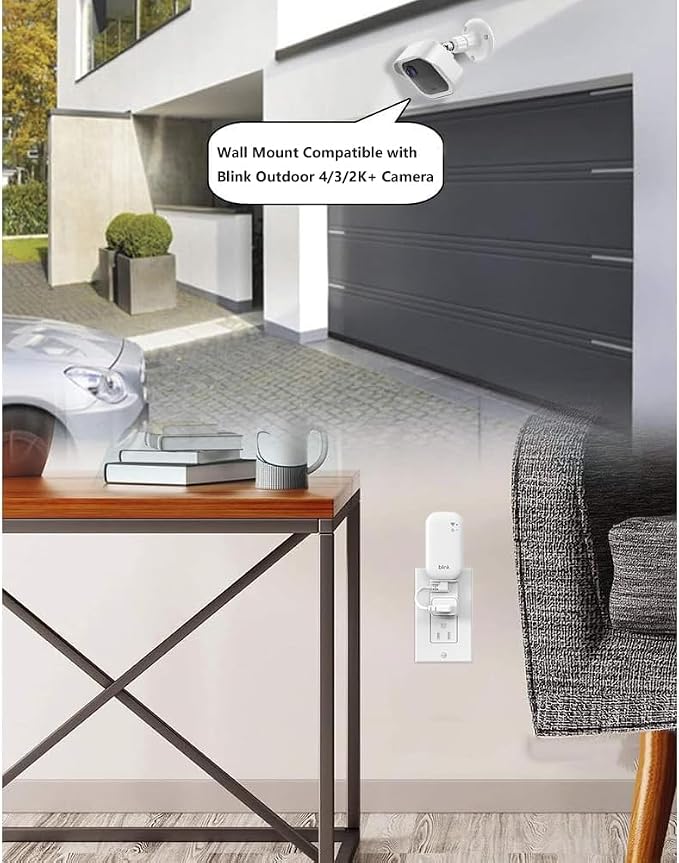 All-New Blink Outdoor Camera Wall Mount, 360° Adjustable Mount and Weather Proof Protective Housing with Blink Sync Module Outlet Mount for Blink Outdoor 4/2K+/3rd Gen Camera System (White, 5 Pack)