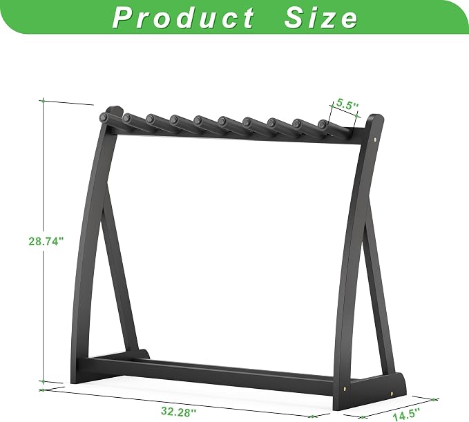 Guitar Stand Rack, Multi-Guitar Display Rack Adjustable Bamboo Guitars Holder Electric Guitar Stands Floor Storage for Bass Acoustic, Home Studio, Band Stage