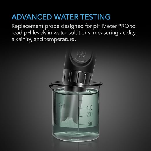 AC Infinity pH Meter PRO Kit with Replacement Probe for Water Hydroponics Plants, Gardening, Aquariums, Swimming Pools Bundle