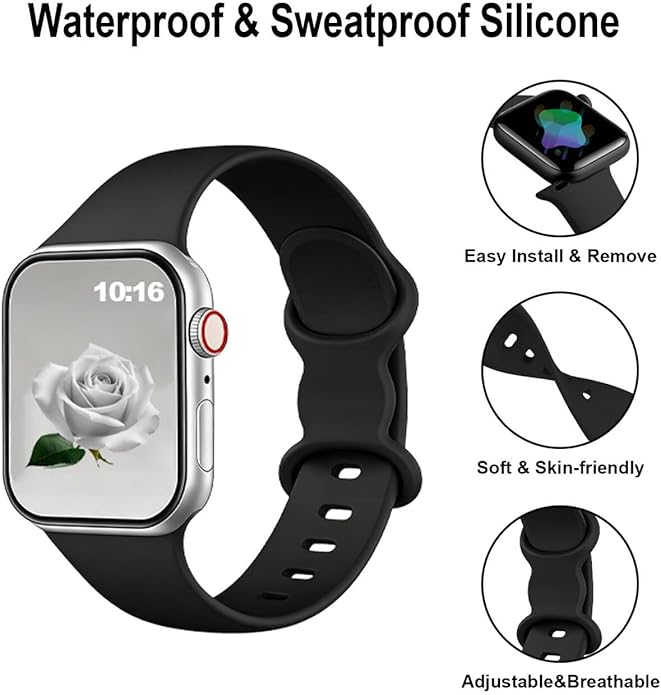 18 Pack Sport Band Compatible with Apple Watch Bands 40mm 41mm 38mm 46mm 45mm 44mm 42mm 49mm for Women Men, Silicone Band with Organizer for iWatch Ultra Series 11 10 9 8 7 6 5 4 3 2 SE/SE 3nd