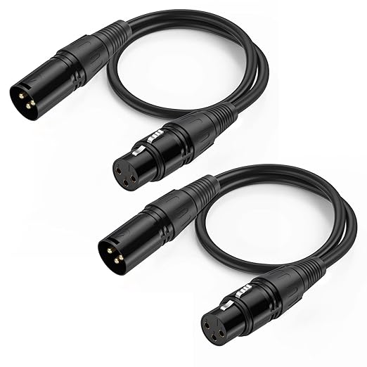 2 Pack XLR Cable, Male to Female Microphone Cable Oxygen-Free Copper (OFC) Mic Cord for Speaker Podcast Audio Mixer DMX Effector Amplifier Sound Card(A, 3Feet)