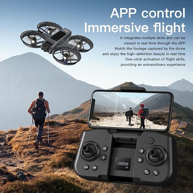 Adult Drone with VR Goggles Headset, First-Person View, 1080P HD Camera for Beginners FPV Quadcopter, 360° Flip, Brushless Motor, Optical Flow Hovering, Speed Control, Propeller Guards, One-Key Takeoff/Landing, Remote Control Helicopter and Airplane fo...