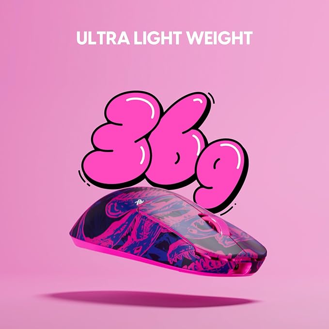 Pulsar Gaming Gears X2 Crazylight Wireless Gaming Mouse, Ultra Lightweight 1.27 oz (36g), Optical Switch, 32000 DPI, 750 IPS, XS-1 Sensor, 8k Compatible (Mini, Purple, Paper Rex Edition)