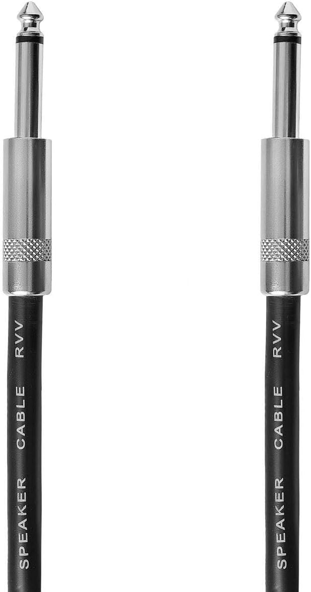 2Pcs 10 Feet Professional Speaker Cables, Pair 10 ft 12 Gauge 1/4 Inch Male Audio Amplifier Connection Heavy Duty Cord Wire
