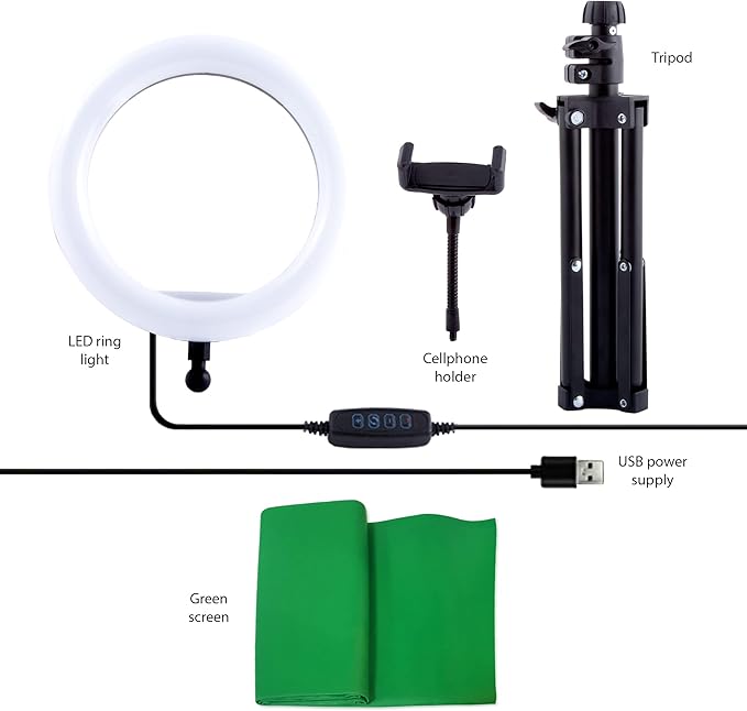 Canal Toys New So DIY TikTok Instagram YouTube Multicolored Ring Light with Green Screen and Phone Mount Tripod. Studio Creator 2 Influencer Video Creator Kit