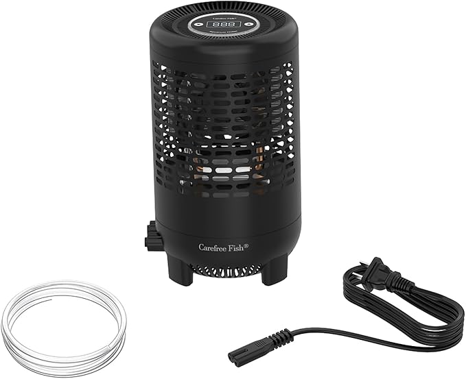 Carfree Fish Aquarium Chiller Semiconductor Technology Cooling Water Low Noise 35dB Long Service Life Small Size Energy-Saving for ≤12Gal Tank(Patent No.: US D1065431S)
