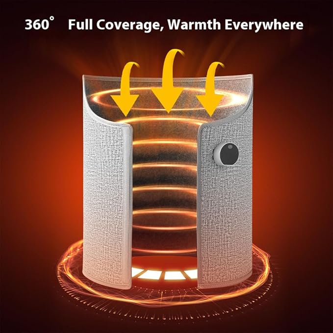 2026 New Under Desk Leg Warmer, Portable Folding Electric Heating Foot Warmer, Office Legs Warmers Under Desks, 6 Heat Levels and Timer, 5 Seconds Quick Heating, Overheat Safe Protection (Blue)