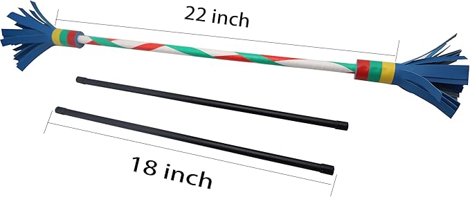 Professional Juggling Flower Sticks-Devil Sticks with 2 Hand Sticks, Beginner Friendly - 22 Inch