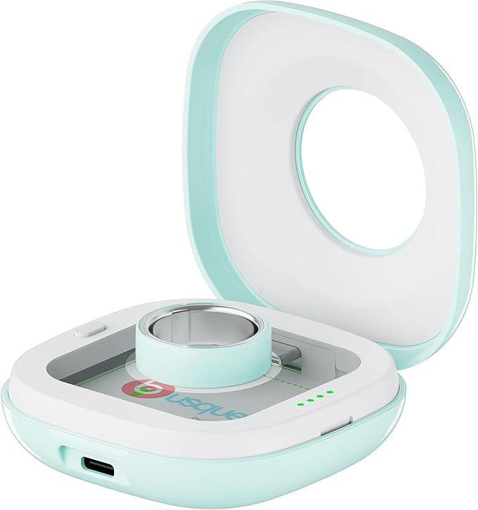 Portable Charging Case Compatible with Oura Ring 4 Charger, Fits All-Sized Ring Gen 4, Up to 10 Ring Charges,Green (Official Charger NOT Included)