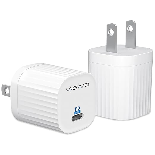 USB C Charger Block for iPhone 17 Charging, 2Pack 20W USB C Wall Charger Block Fast Charging Blocks Plug Bricks PD Type C Adapter for iPhone 17 Air/17 Pro Max/16 ProMax/16Plus/15/14/13/12/AirPods/iPad