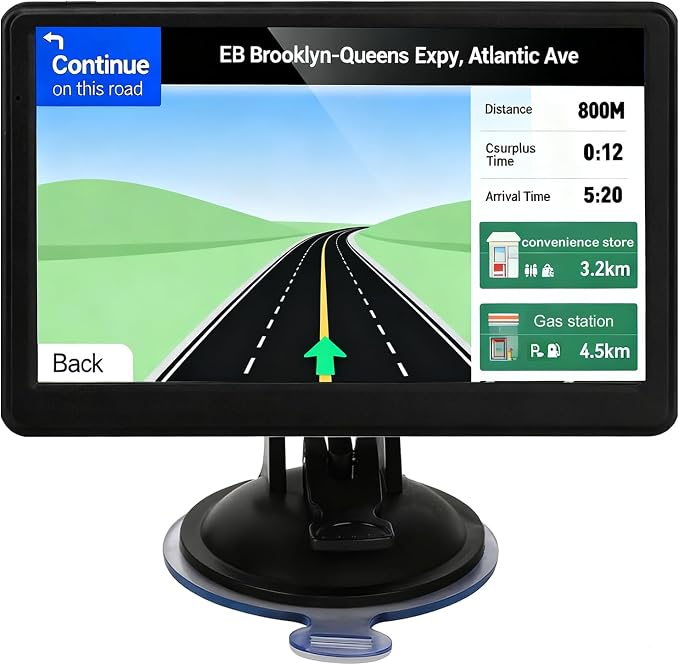 Car GPS Navigation, 7 inch Touch Screen with 2026 Map, Voice Turn Direction Guidance, Support Speed and Red Light Warning, Pre-Installed North America Lifetime Map Free Update