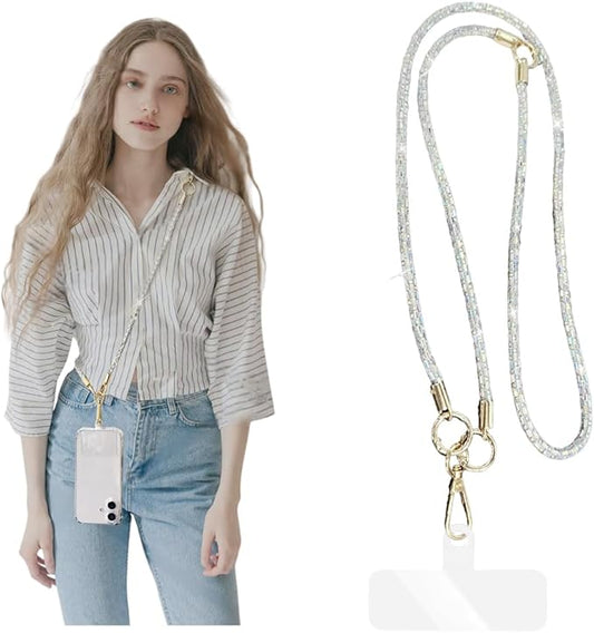 2Pcs Phone Crossbody Lanyard and Wrist Strap, Universal Cell Phone Lanyard Strap with 2Tether Tab