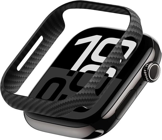 PITAKA Apple Watch Series 11/10 Case, Exquisite Minimalist Slim Apple Watch Series 11/10 46mm Case, Aramid Fiber Woven, Black/Grey (Twill)