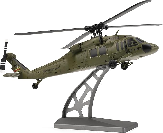 WLtoys K170 RC Helicopter, 4CH 2.4GHz Fixed-Wing Aircraft RTF with 6-Axis Gyro, One-Key Stunt & Altitude Hold, Crash-Resistant, Outdoor/Indoor Helicopter for Beginner Teens Adults