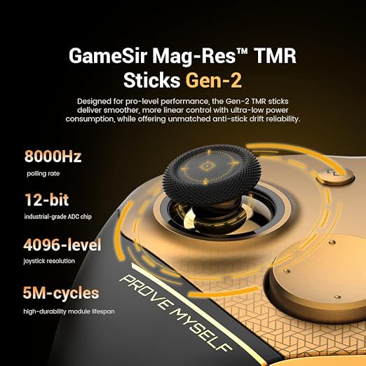 GameSir G7 Pro 8K PC Wireless Gaming Controller, 8000Hz Polling Rate, Gen 2 TMR Joysticks, Hall Effect Triggers, 4 Programmable Buttons, Charging Dock, Esports Controller for FPS & Competitive Gaming - Champion Edition