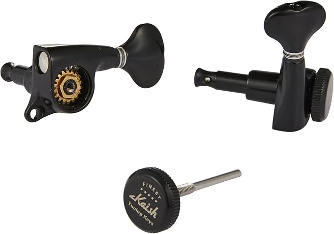 KAISH 18:1 Gear Ratio Guitar Locking Tuners Machine Heads Guitar Locking Tuning Keys Pegs for Strat/Tele/LP/SG most Electric or Acoustic Guitars Black