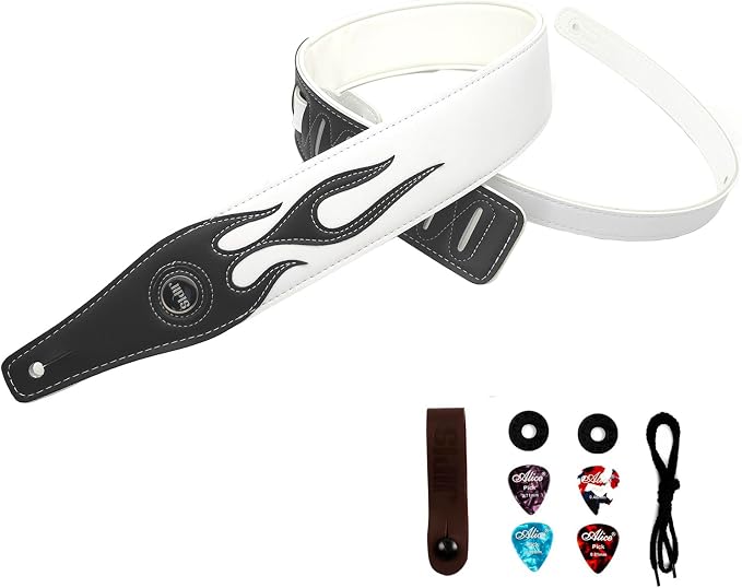Handmade Retro Embossed Guitar Strap Super Soft Cowhide Leather Belt for Electric Acoustic Guitar Bass Guitarra Gig