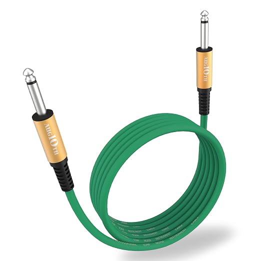 Guitar Cable 3 ft, Stage Electric Instrument Bass Cable AMP Cord 1/4 Straight to Straight Green