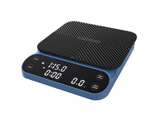 Maestri House S3 Coffee Scale with Timer, 3kg/0.1g Rechargeable Pour Over Coffee Scale, 3 Brew Modes, Adjustable Brew Ratios & Flow Rate Display, Scale for Pour Over, Espresso & French Press-Blue