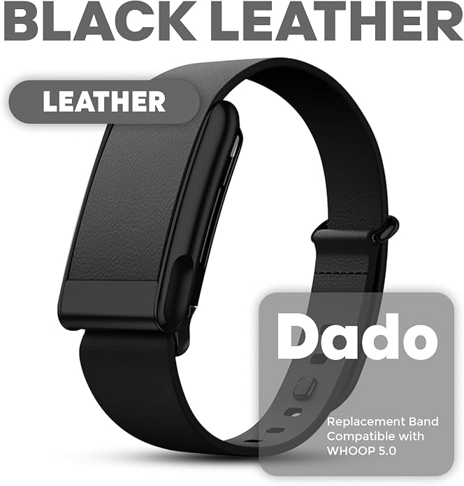DADO Luxe Tapered Leather Replacement Band Compatible with WHOOP 5.0, One, Peak, and Life Fitness Tracker – Durable & Comfortable | Not for Whoop Gen 4
