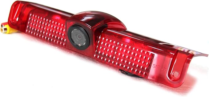 RED WOLF Third 3rd Brake Light Backup Camera for Chevrolet Express/GMC Savana 1500 2500/3500 2003-2019 Vans Upgrade Vehicle Lights w/Integrated Reverse Camera, 8 IR Night Vision, Adjustable Guidelines