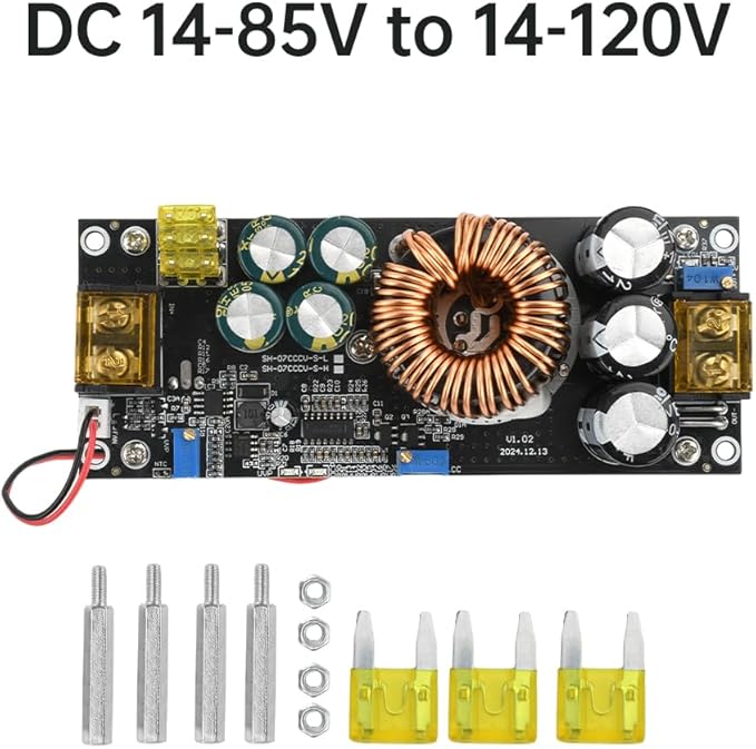 1800W DC Boost Converter,Aideepen 40A 14V-85V to 14-120V Boost Converter Voltage Regulator Car Step-up Power Supply Module DC Adjustable Voltage Converter