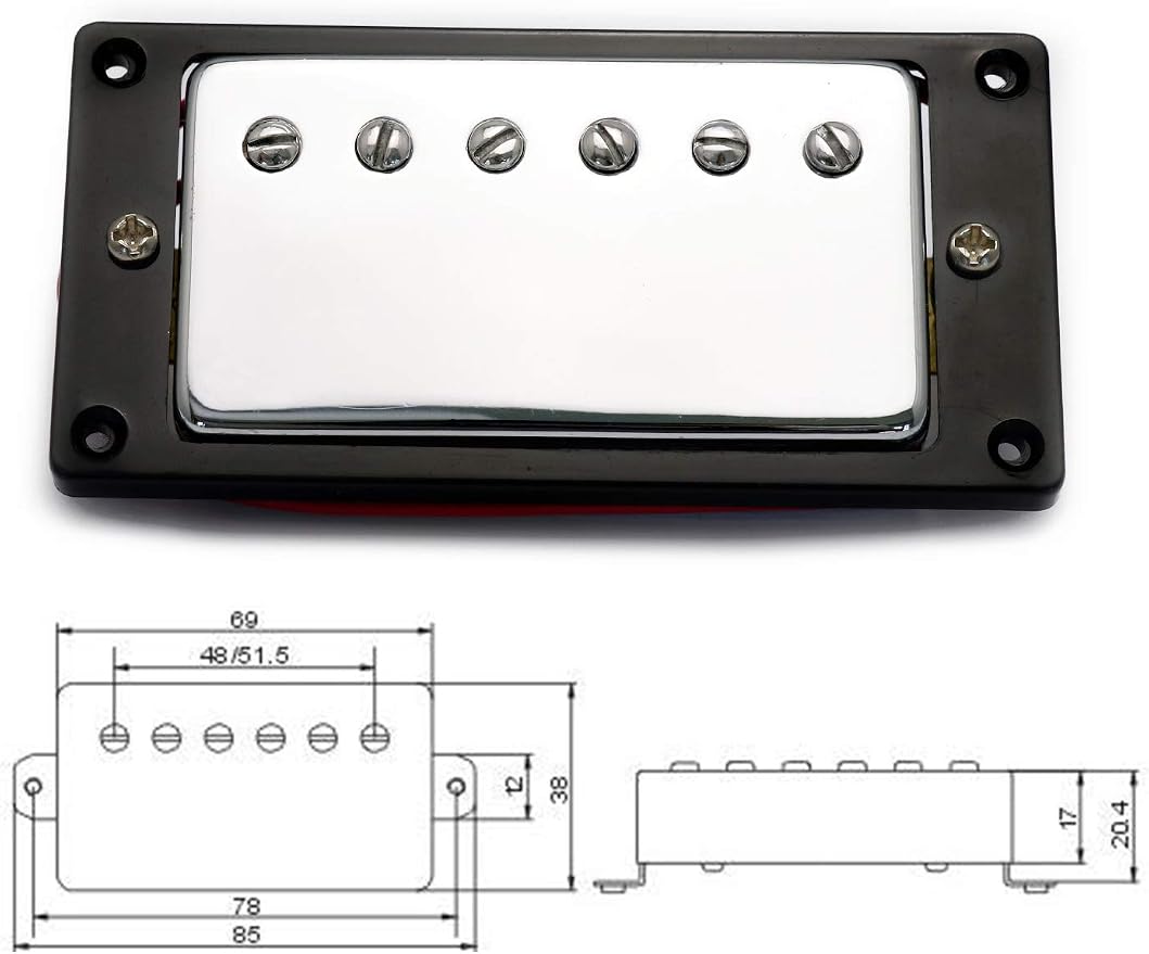 Humbucker Double Coil Pickups Neck and Bridge Compatible with LP Style Electric Guitar for Guitar Parts Replacement Set of 2Pcs Chrome.