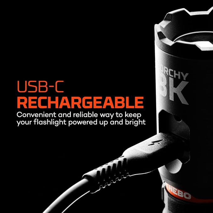 NEBO Torchy 3K Rechargeable Pocket Flashlight | 3000 Lumen Rechargeable & Portable Pocket Light with Clip, 5 LED Light Modes, Magnetic Base for Hands Free Use, Water & Impact Resistant