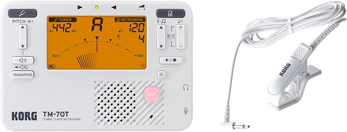 Korg TM-70 Handheld Tuner-Metronome Combo Pack White