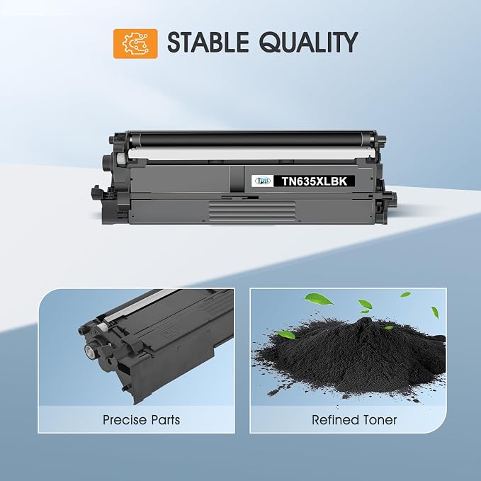 TN635XL TN635 Black Toner Cartridge MFC-L8930CDW Compatible for Brother TN635XXL TN-635 TN 635XL TN-635XL MFC-L8730CDW HL-L8430CDW HL-L8570CDW MFC-L8970CDW HL-L8430CDWT MFC-EX575 Ink Printer 2 Pack