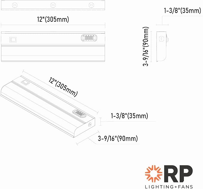5CCT Selectable Under Cabinets 12" LED Light - White