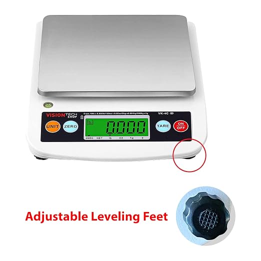 VisionTechShop VK-4C 0.1g Premium Food Kitchen Scale, Lb/Oz/Kg/g Switchable, Stainless Steel Plate Food Scale, LCD Display with Backlight, 10lb Max Capacity, 0.001lb Readability