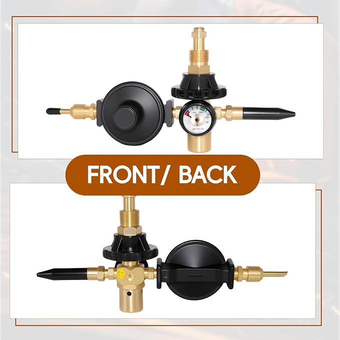High Flow Foil and Latex Helium Balloon Inflator Regulator, 0-3000PSI with Pressure Gauge for CGA580 Tank Valve, Auto Foil Balloon Shut Off Valve