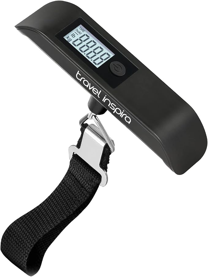 travel inspira Luggage Scale, Travel Essentials, Portable Digital Hanging Baggage Scale for Travel, Suitcase Weight Scale