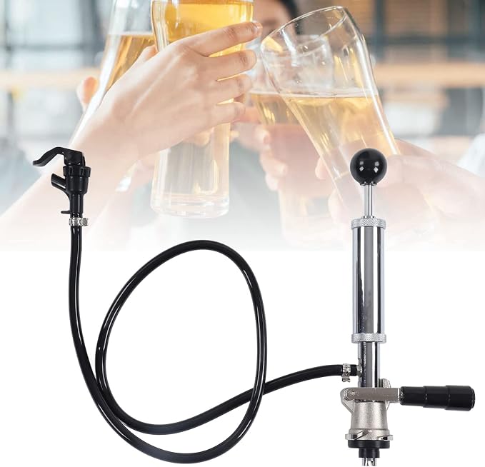 Keg Tap Keg Pump S Type Dispenser Beer Keg Tap Keg Hand Pump Stainless Steel Keg Party Pump with 105cm/41.3in Tube for Homebrew(30 X 13 X 4.5cm / 11.8 X 5.1 X 1.8in)